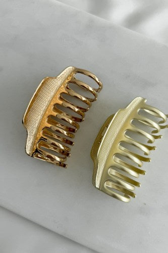 Matte Gold Metal Claw Clip