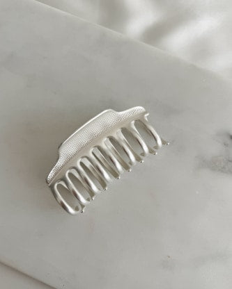 Matte Silver Metal Claw Clip