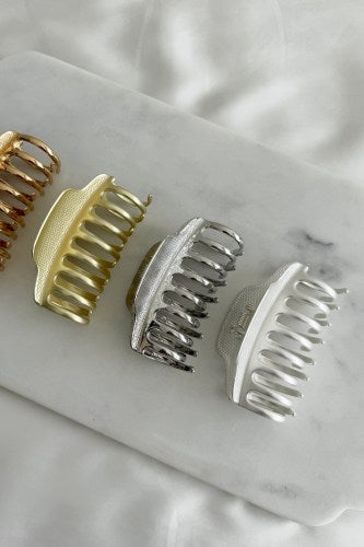 Matte Silver Metal Claw Clip