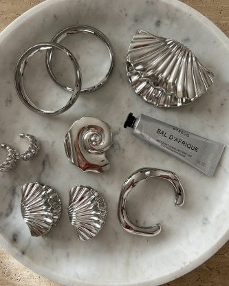 Swirl Shell Claw Clip Silver